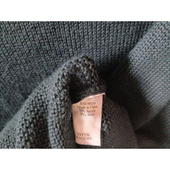 Coldwater Creek Wool Blend Sweater Turtleneck Knit Dolman Sleeve Teal Sz L - Picture 6 of 7